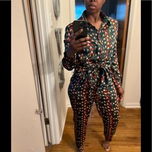 100% polyester pant set